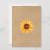 Zonnebloemen Rustic Kraft Wedding Kaart (Achterkant)