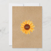 Zonnebloemen Rustic Kraft Wedding Kaart (Achterkant)