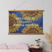 Zonnebloemen Rustic Navy Blue Summer Vrijgezellenf Hangend Wandkleed (Slaapkamer)