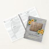 Zonnebloemen Rustic | Recept voor gezinsmonogram Notitieboek (Binnen)