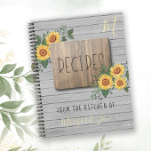 Zonnebloemen Rustic | Recept voor gezinsmonogram Notitieboek