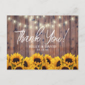 Zonnebloemen Rustic Weddenschap Hartelijk dank Briefkaart (Voorkant)