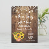 Zonnebloemen Rustic Wedding Reception Kaart (Staand voorkant)