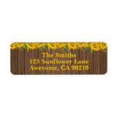 Zonnebloemen Rustic Wedding Return Address Labels (Voorkant)