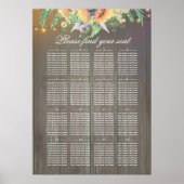 Zonnebloemen Rustic Wedding Seating Chart Poster (Voorkant)