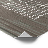 Zonnebloemen Rustic Wedding Seating Chart Poster (Hoek)