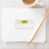 Zonnebloemen & Rustic Wood Country Large Write-on Etiket (Insitu)