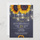 Zonnebloemen rustiek bloemenchique zoet zestien kaart (Voorkant)