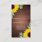 Zonnebloemen Rustiek Honey Wood Chic Verwijs een v Aanbevelingskaartje (Achterkant)