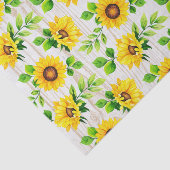 Zonnebloemen & Rustiek Hout Botanisch Patroon Fees Tissuepapier (Detail)