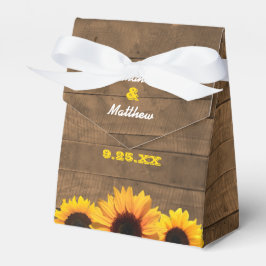 Zonnebloemen & Rustiek Hout Bruiloft Favor Box Bedankdoosjes