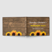 Zonnebloemen & rustiek hout bruiloft gastenboek (Volledig)