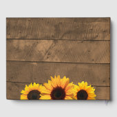 Zonnebloemen & rustiek hout bruiloft gastenboek (Achterkant)