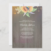 Zonnebloemen Rustiek Hout Foto Afstuderen Kaart (Achterkant)