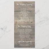 Zonnebloemen Rustiek Hout Kant Trouwprogramma's Programmakaart (Achterkant)