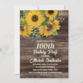 Zonnebloemen rustiek hout land 50e verjaardag kaart (Voorkant)