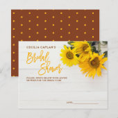 Zonnebloemen Rustiek Hout Vrijgezellenfeest Advise Uitnodiging Briefkaart (Voorkant / Achterkant)