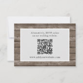 Zonnebloemen Rustiek Hout Wedding Website QR Code  RSVP Kaartje (Achterkant)