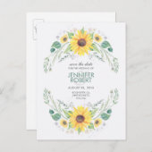 Zonnebloemen Rustiek Land Save the Date Aankondigingskaart (Voorkant / Achterkant)