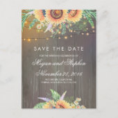 Zonnebloemen Rustiek Save the Date Aankondigingskaart (Voorkant)