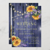 Zonnebloemen Rustieke Bloemen Huwelijksuitnodiging Kaart (Voorkant / Achterkant)