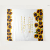 Zonnebloemen rustieke bruiloft fotocabine achtergr wandkleed (Voorkant (horizontaal))