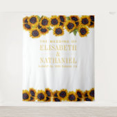 Zonnebloemen rustieke bruiloft fotocabine achtergr wandkleed (Voorkant)