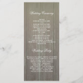 Zonnebloemen Rustieke Country Barn Wedding Program Programmakaart (Achterkant)