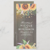 Zonnebloemen Rustieke Country Barn Wedding Program Programmakaart (Voorkant / Achterkant)