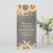Zonnebloemen Rustieke Country Barn Wedding Program Programmakaart (Staand voorkant)
