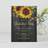 Zonnebloemen rustieke FOTO afstudeerfeest Kaart (Staand voorkant)
