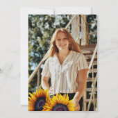 Zonnebloemen rustieke FOTO afstudeerfeest Kaart (Achterkant)