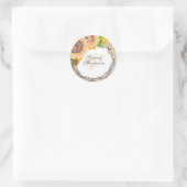 Zonnebloemen rustieke herfst bruiloft ronde sticker (Tas)
