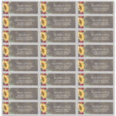 Zonnebloemen Rustieke Herfst Gastennamen Adresetik Sticker (Voorkant)