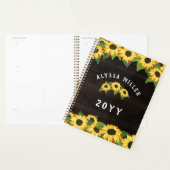  Zonnebloemen & Rustieke Houten Naam Planner (Display)