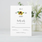 Zonnebloemen rustieke land chique bruiloft RSVP (Staand voorkant)