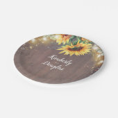 Zonnebloemen rustieke land Herfst geïnspireerd Papieren Bordje (Gekanteld)