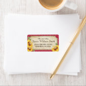 Zonnebloemen rustieke land picknick bruiloft label (Insitu)