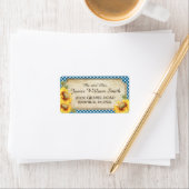 Zonnebloemen rustieke land picknick bruiloft label (Insitu)