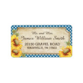 Zonnebloemen rustieke land picknick bruiloft label (Voorkant)