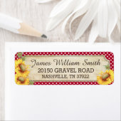 Zonnebloemen rustieke land picknick bruiloft label (Insitu)