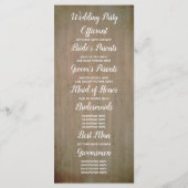 Zonnebloemen rustieke landelijke herfst bruiloft p programmakaart (Achterkant)