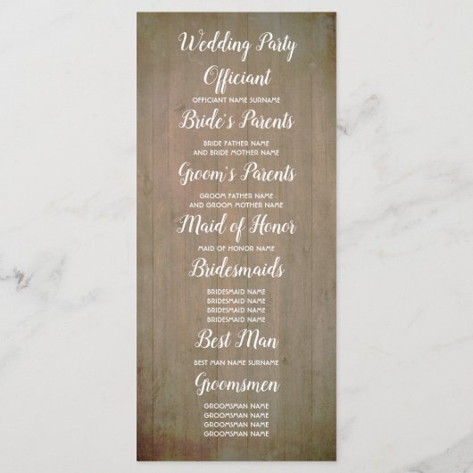 Zonnebloemen rustieke landelijke herfst bruiloft p programmakaart (Achterkant)