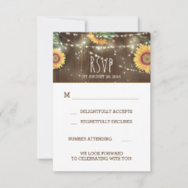 Zonnebloemen Rustieke Schuur Houten Trouw RSVP Kaartje