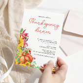 Zonnebloemen Rustieke Thanksgiving Diner Invitatio Kaart