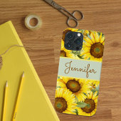 Zonnebloemen Rustige, bruine Waterverf Aangepast Case-Mate iPhone Case