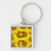 Zonnebloemen Rustige Floral Summer Yellow Weddings Sleutelhanger (Voorkant)