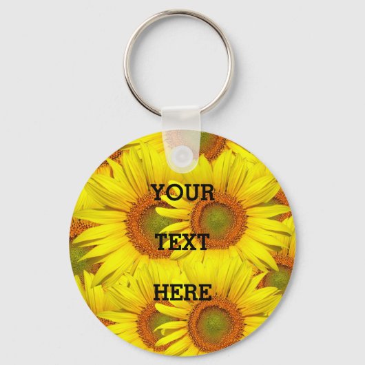 Zonnebloemen Rustige Floral Summer Yellow Weddings Sleutelhanger (Voorkant)