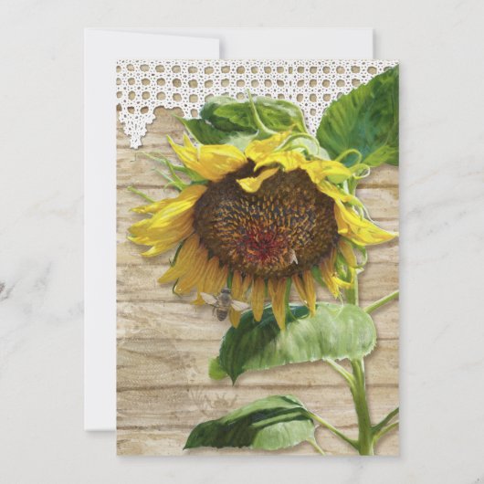 Zonnebloemen  Rustige Houtbijenkast Kaart (Achterkant)