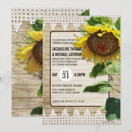 Zonnebloemen Rustige Houtbijenkast Kaart (Voorkant / Achterkant)